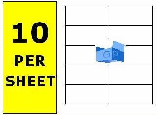 10 Per Sheet (99x57mm)